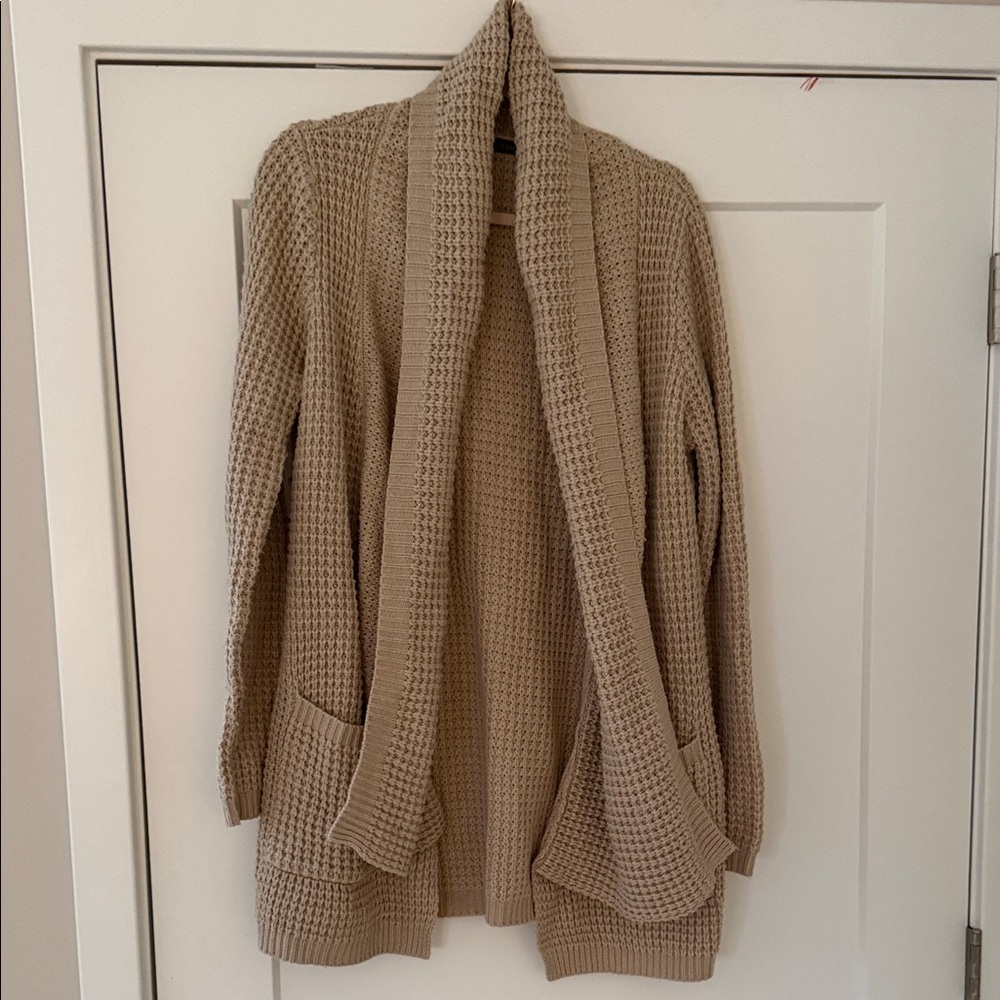 THML Waffle Knit Tan Cardigan